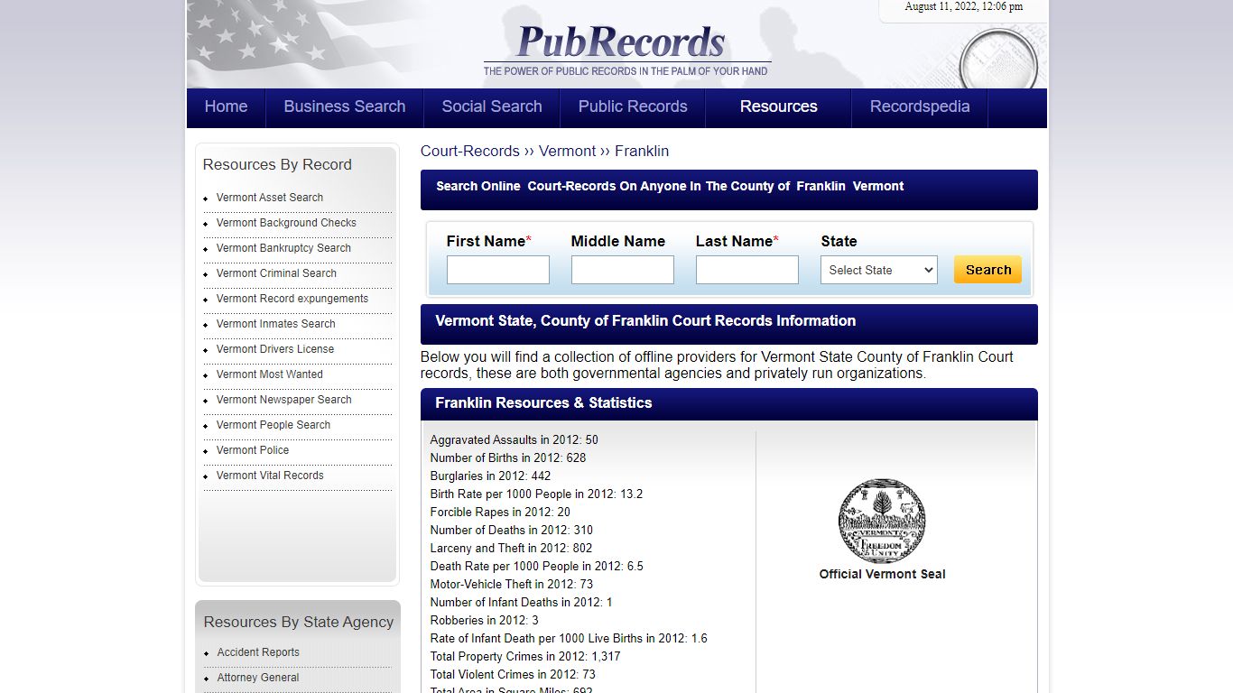Franklin County, Vermont Court Records